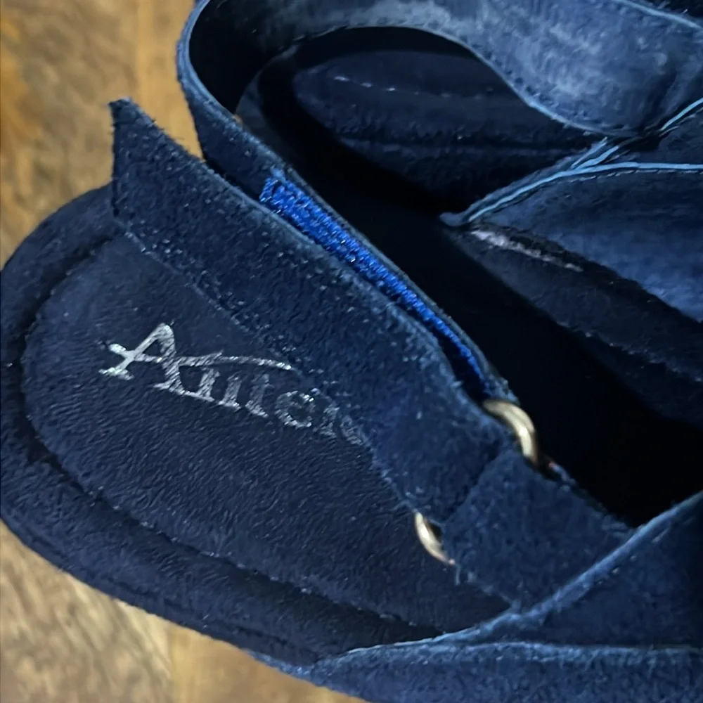Antelope Blue Suede Platforms Size 41